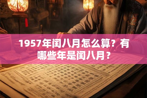 1957年闰八月怎么算？有哪些年是闰八月？