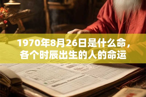 1970年8月26日是什么命，各个时辰出生的人的命运