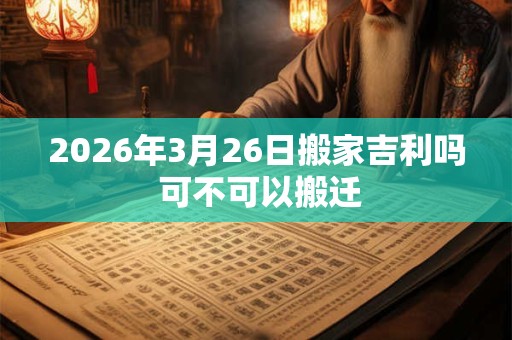 2026年3月26日搬家吉利吗 可不可以搬迁 2026年3月26日搬家吉利吗 可不可以搬迁