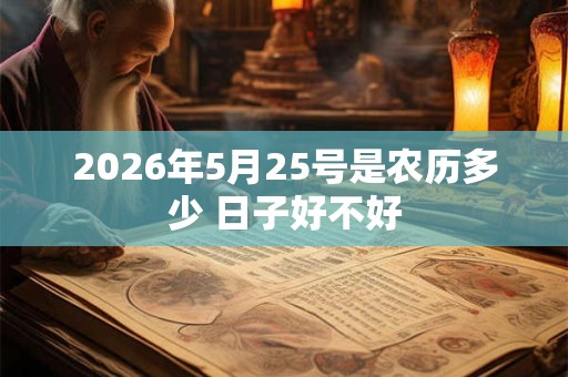 2026年5月25号是农历多少 日子好不好