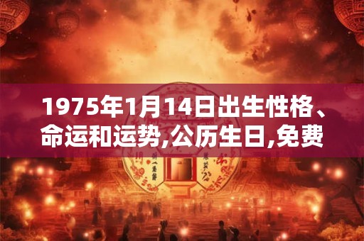 1975年1月14日出生性格、命运和运势,公历生日,免费算命