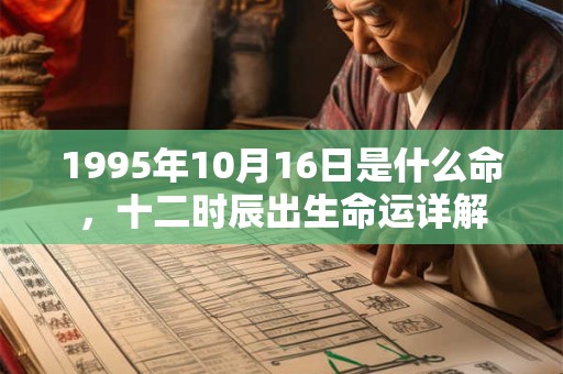 1995年10月16日是什么命，十二时辰出生命运详解