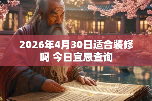 2026年4月30日适合装修吗 今日宜忌查询