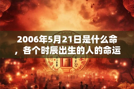 2006年5月21日是什么命，各个时辰出生的人的命运