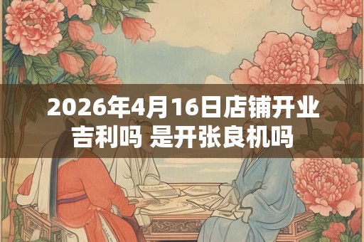 2026年4月16日店铺开业吉利吗 是开张良机吗 2026年4月16日店铺开业吉利吗 是开张良机吗