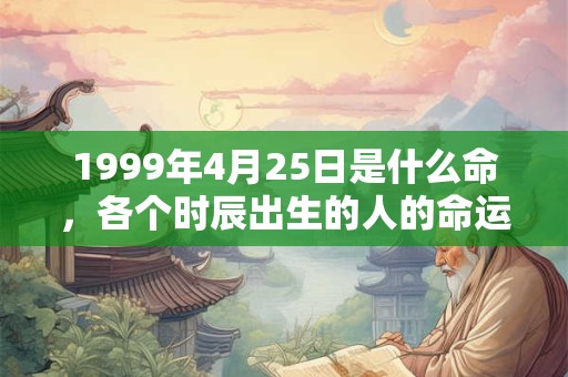 1999年4月25日是什么命，各个时辰出生的人的命运
