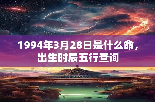 1994年3月28日是什么命，出生时辰五行查询