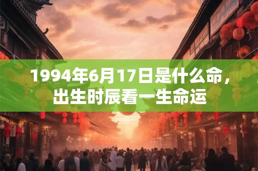 1994年6月17日是什么命,出生时辰看一生命运 1994年6月17日是什么命,出生时辰看一生命运
