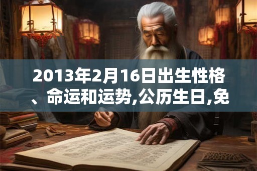 2013年2月16日出生性格、命运和运势,公历生日,免费算命