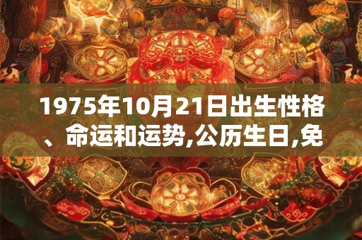 1975年10月21日出生性格、命运和运势,公历生日,免费算命