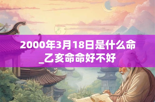 2000年3月18日是什么命_乙亥命命好不好