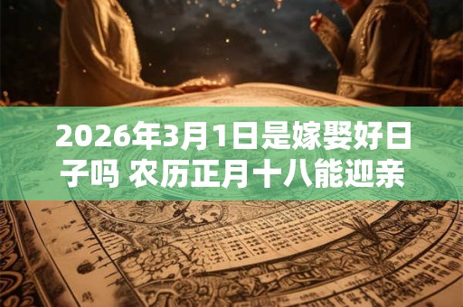 2026年3月1日是嫁娶好日子吗 农历正月十八能迎亲吗