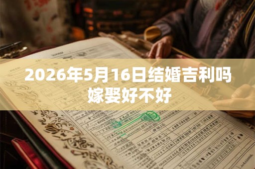 2026年5月16日结婚吉利吗 嫁娶好不好 2026年5月16日结婚吉利吗 嫁娶好不好