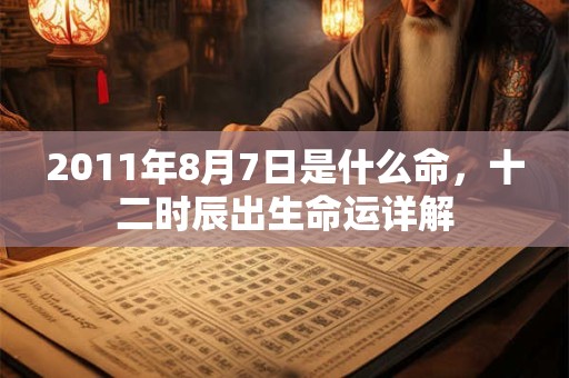 2011年8月7日是什么命，十二时辰出生命运详解