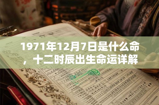 1971年12月7日是什么命，十二时辰出生命运详解