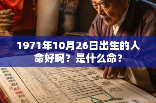1971年10月26日出生的人命好吗?是什么命? 1971年10月26日出生的人命好吗?是什么命?