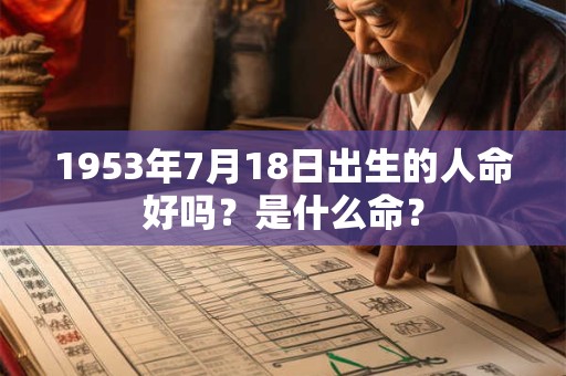 1953年7月18日出生的人命好吗?是什么命? 1953年7月18日出生的人命好吗?是什么命?