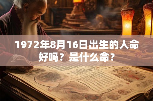 1972年8月16日出生的人命好吗?是什么命? 1972年8月16日出生的人命好吗?是什么命?