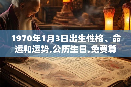 1970年1月3日出生性格、命运和运势,公历生日,免费算命 1970年1月3日出生性格、命运和运势,公历生日,免费算命