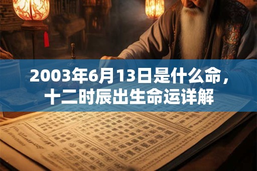 2003年6月13日是什么命，十二时辰出生命运详解