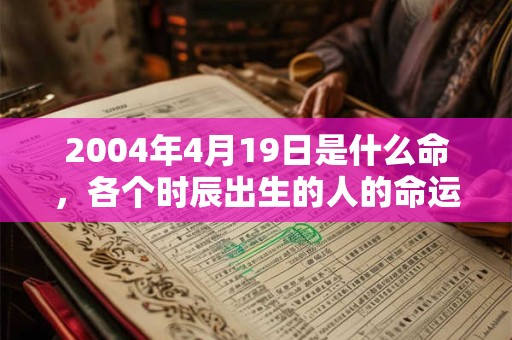 2004年4月19日是什么命,各个时辰出生的人的命运 2004年4月19日是什么命,各个时辰出生的人的命运