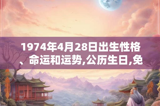 1974年4月28日出生性格、命运和运势,公历生日,免费算命 1974年4月28日出生性格、命运和运势,公历生日,免费算命