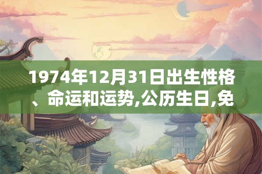 1974年12月31日出生性格、命运和运势,公历生日,免费算命