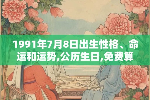 1991年7月8日出生性格、命运和运势,公历生日,免费算命