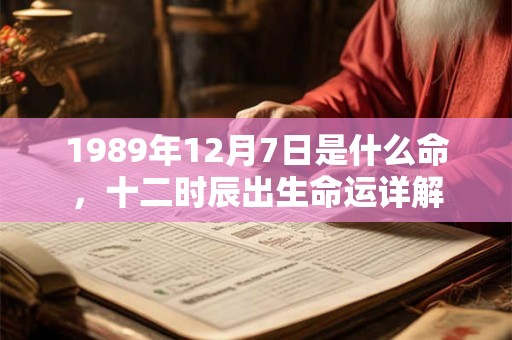 1989年12月7日是什么命，十二时辰出生命运详解