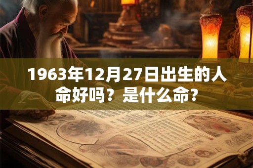 1963年12月27日出生的人命好吗？是什么命？
