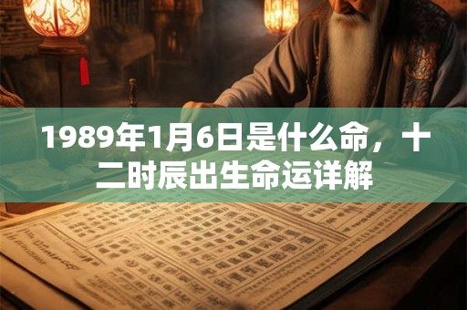 1989年1月6日是什么命,十二时辰出生命运详解 1989年1月6日是什么命,十二时辰出生命运详解