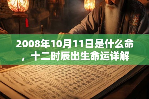 2008年10月11日是什么命，十二时辰出生命运详解