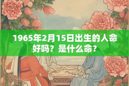1965年2月15日出生的人命好吗?是什么命? 1965年2月15日出生的人命好吗?是什么命?