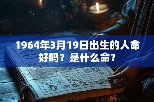 1964年3月19日出生的人命好吗？是什么命？