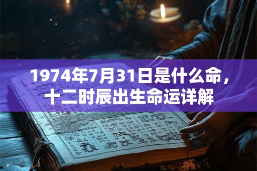 1974年7月31日是什么命，十二时辰出生命运详解