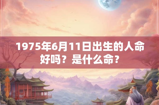 1975年6月11日出生的人命好吗？是什么命？