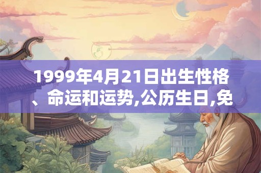 1999年4月21日出生性格、命运和运势,公历生日,免费算命