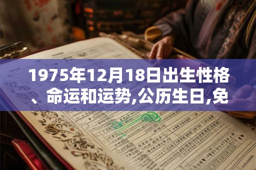 1975年12月18日出生性格、命运和运势,公历生日,免费算命