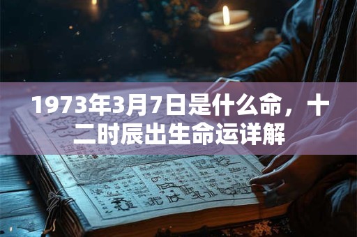 1973年3月7日是什么命，十二时辰出生命运详解
