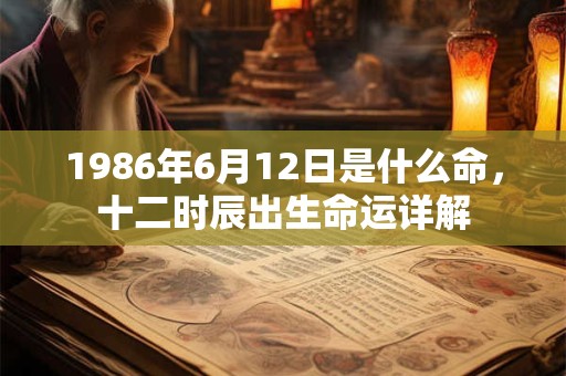 1986年6月12日是什么命,十二时辰出生命运详解 1986年6月12日是什么命,十二时辰出生命运详解
