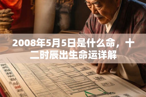 2008年5月5日是什么命，十二时辰出生命运详解