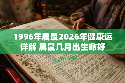 1996年属鼠2026年健康运详解 属鼠几月出生命好 1996年属鼠2026年健康运详解 属鼠几月出生命好