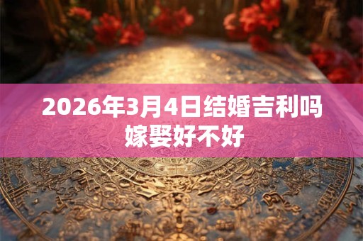 2026年3月4日结婚吉利吗 嫁娶好不好 2026年3月4日结婚吉利吗 嫁娶好不好