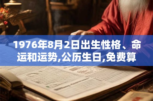 1976年8月2日出生性格、命运和运势,公历生日,免费算命 1976年8月2日出生性格、命运和运势,公历生日,免费算命