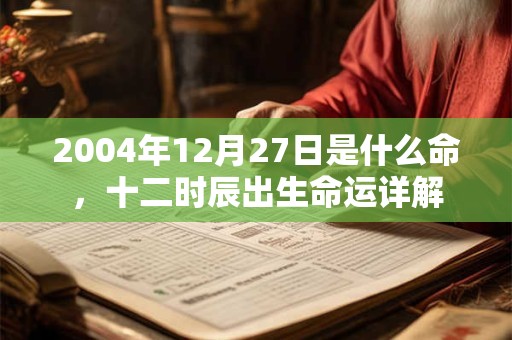 2004年12月27日是什么命,十二时辰出生命运详解 2004年12月27日是什么命,十二时辰出生命运详解