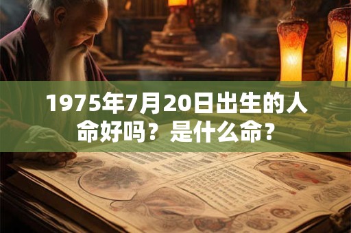 1975年7月20日出生的人命好吗？是什么命？
