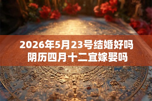 2026年5月23号结婚好吗 阴历四月十二宜嫁娶吗 2026年5月23号结婚好吗 阴历四月十二宜嫁娶吗