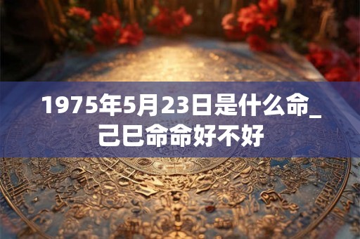 1975年5月23日是什么命_己巳命命好不好