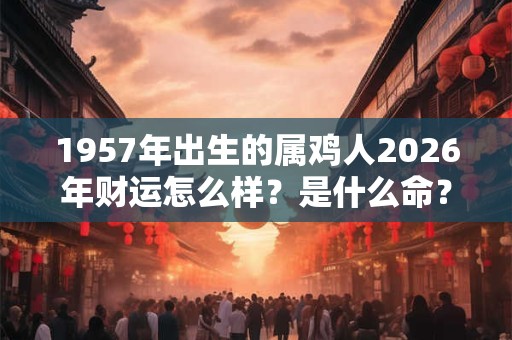 1957年出生的属鸡人2026年财运怎么样？是什么命？