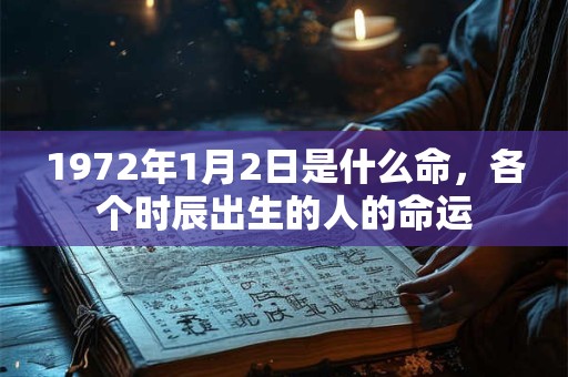 1972年1月2日是什么命，各个时辰出生的人的命运